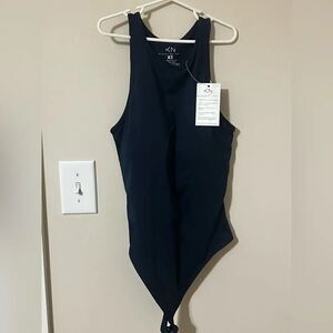 NWT Klassy Network Navy Padded Bodysuit XS